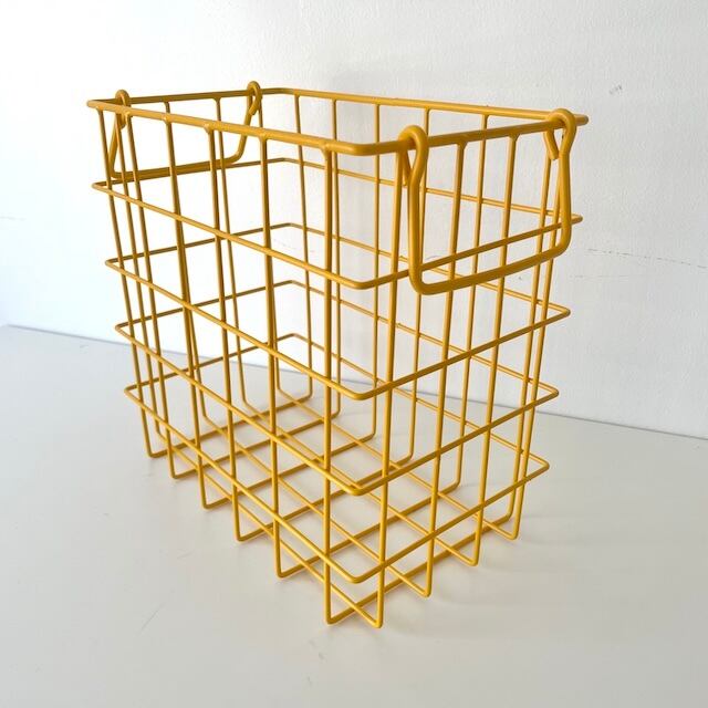 ワイヤーラック 昭和レトロ レトロポップ インテリア 当時物 黄色 Yellow wire rack ワイヤーラック w38.5cm×15cm×h26cm | YAY! -Art