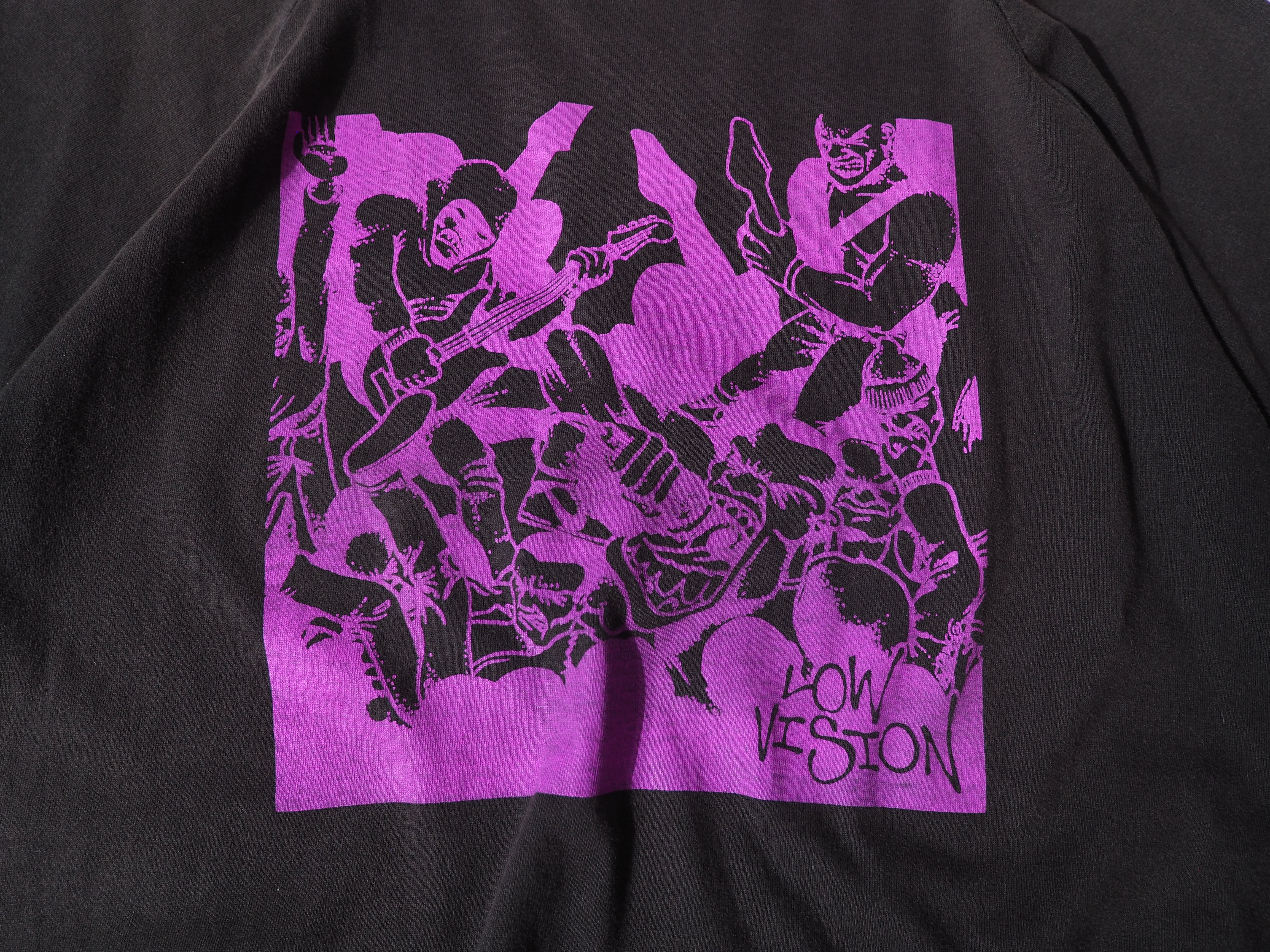 Low vision fade discoloration aging printed tee