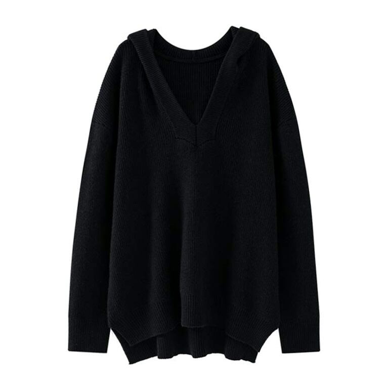 ざっくりニット ルーズパーカー セーター サイズオーバー