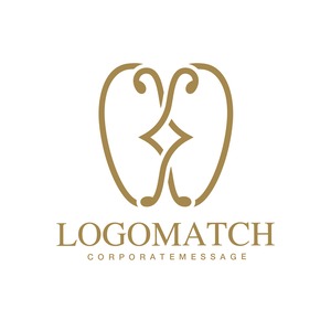 美しく輝く上品な歯のロゴ