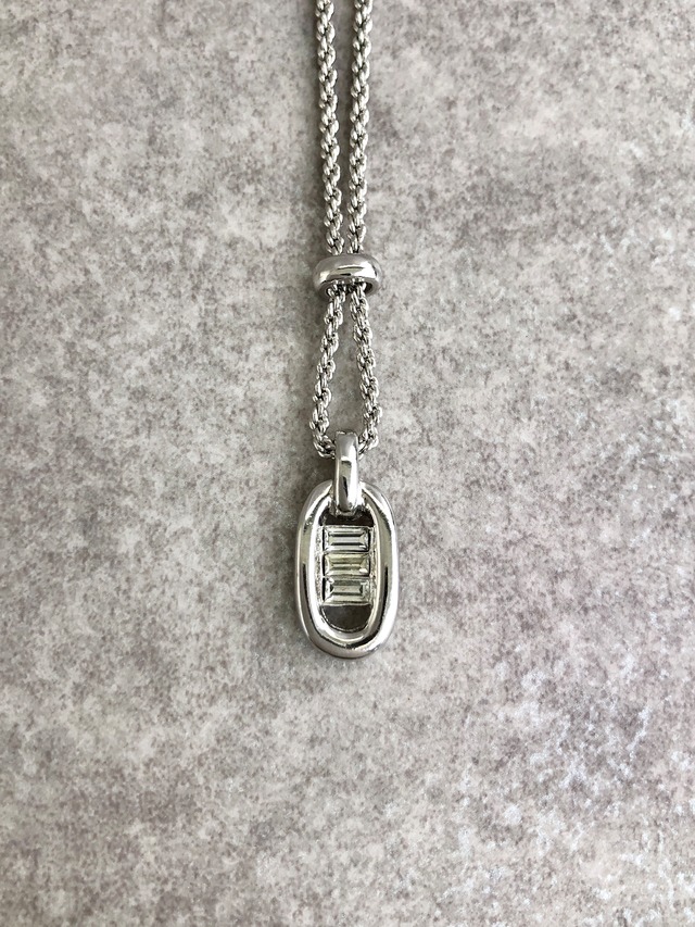 Christian Dior クリスチャン ディオール ネックレス シルバー ストーン vintage ヴィンテージ オールド 68c8cf