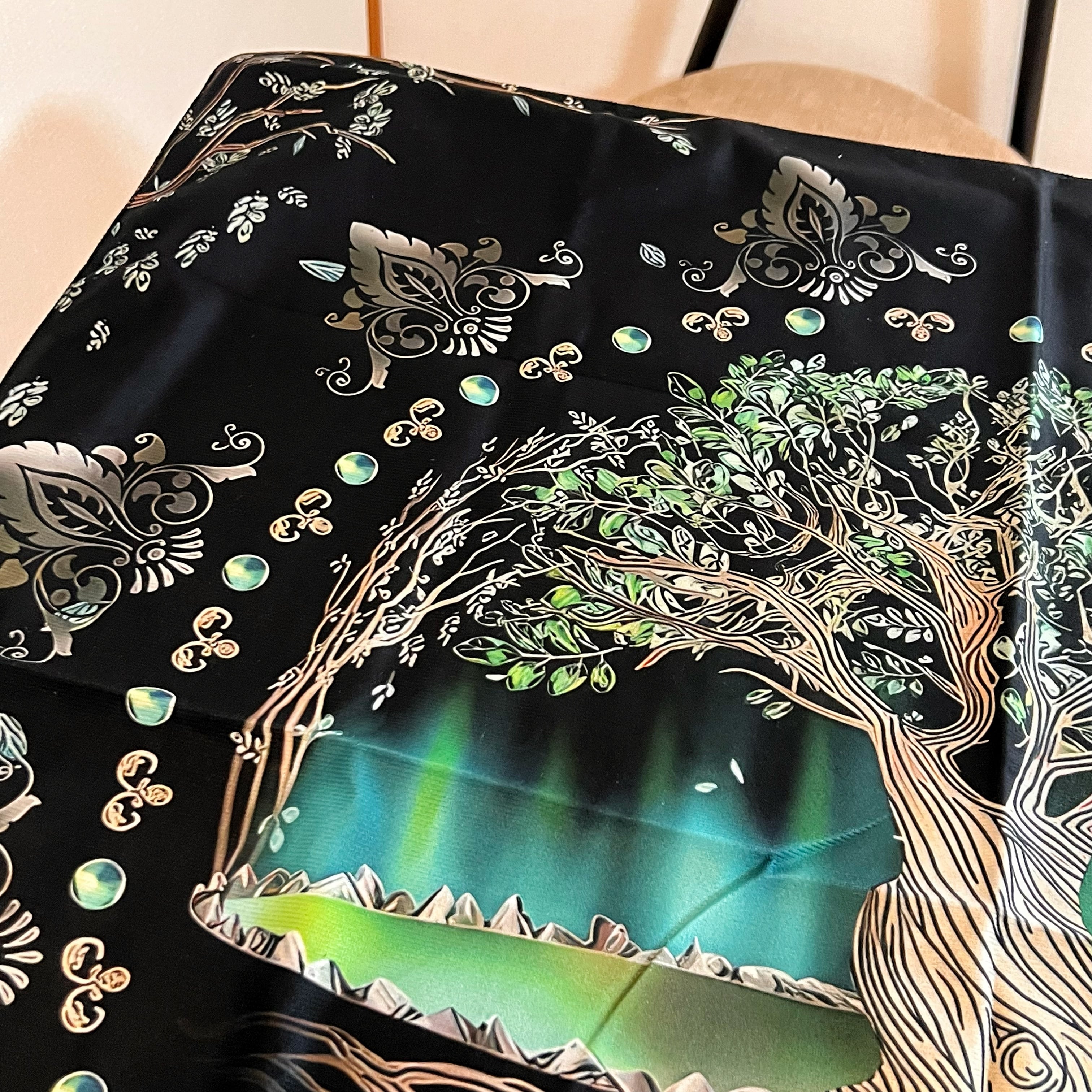 生命の樹 タロットクロス 幻想的 タペストリー テーブルクロス 75×75