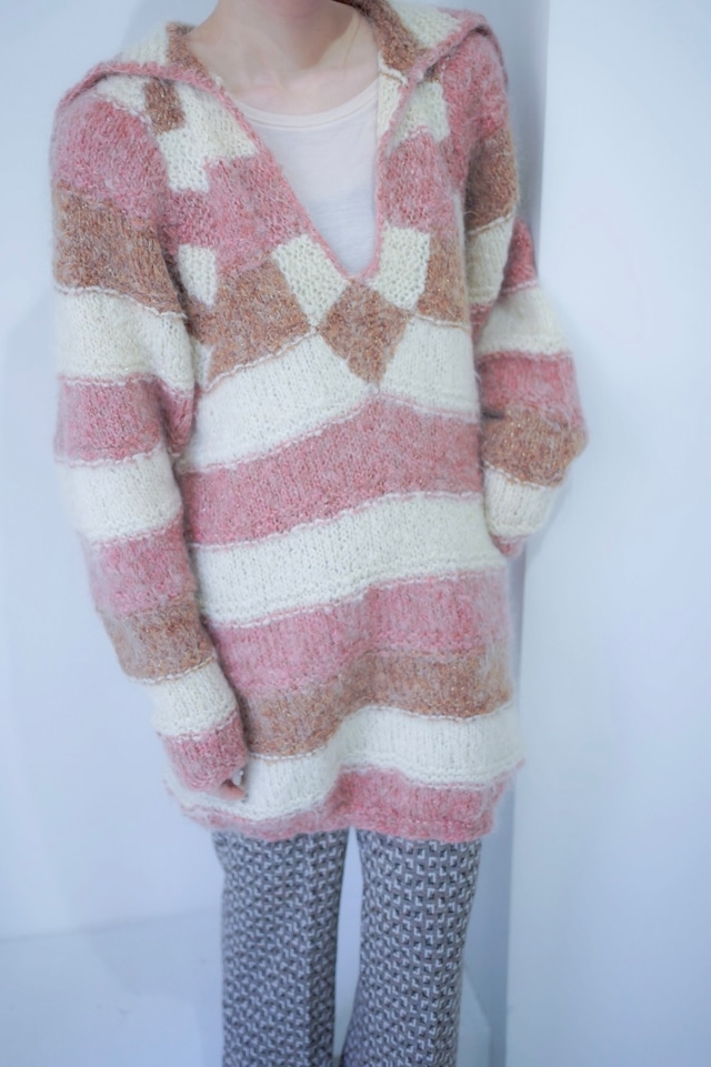 big collar hand knit