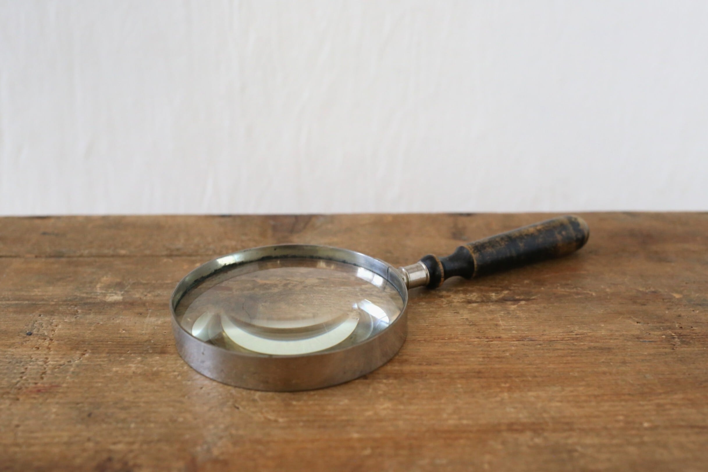 フランス アンティーク ヴィンテージ ルーペ 虫眼鏡 ウッドハンドル
