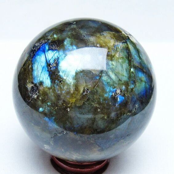 ラブラドライト 丸玉 76mm スフィア 一点物 151-9170