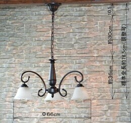 天井照明 シャンデリア 3灯 【クロティルド トレ】 つや消し黒 マット