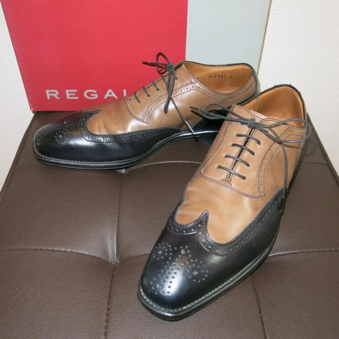 リーガル 靴 ビジネスシューズ 25.5cm 茶色 革靴 未使用 REGAL 軽く 