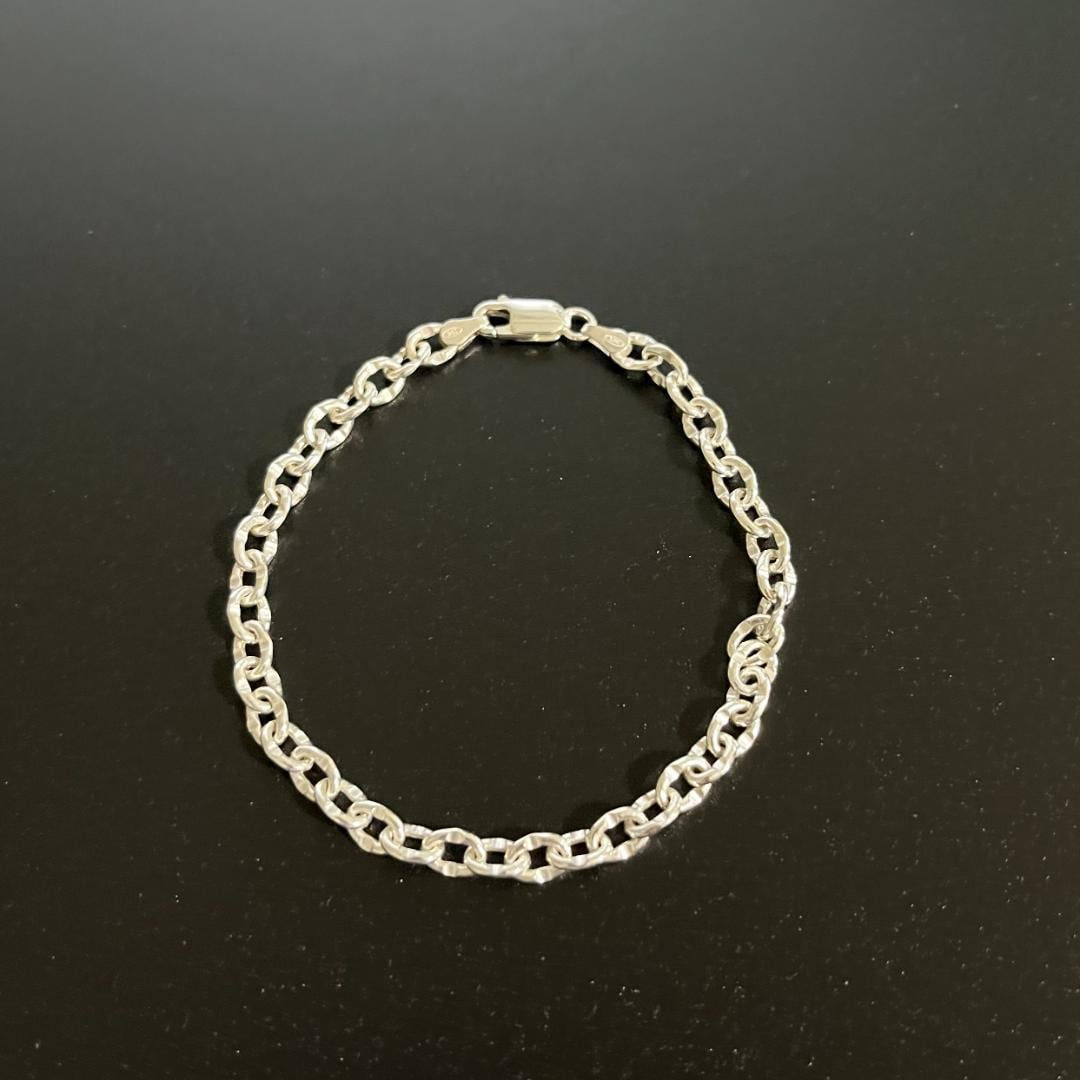 シルバー925 ブレスレット 19cm あずきチェーン 17699 B19C21