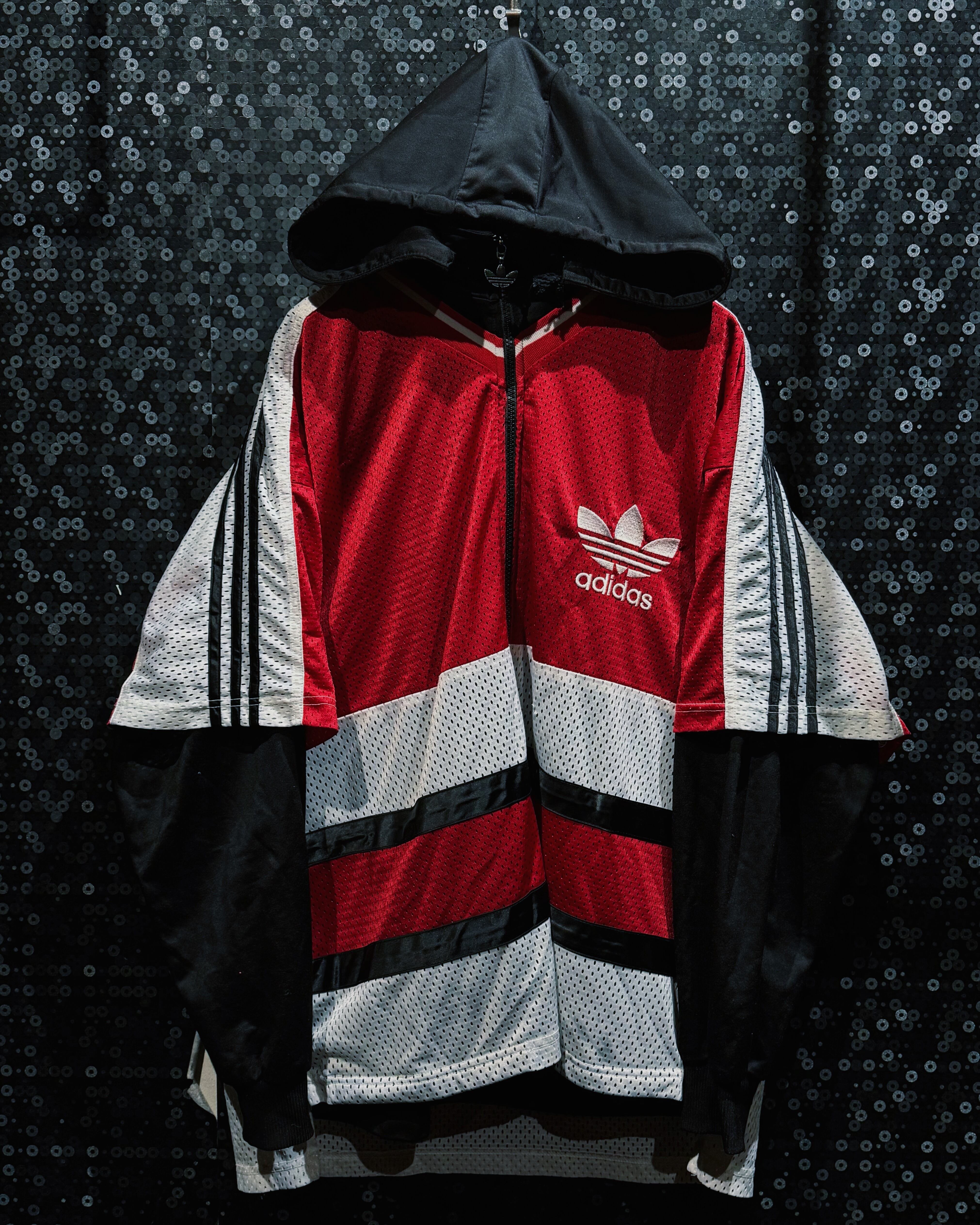 【ÆIEM】“adidas” vintage originals mesh switching zip hoodie