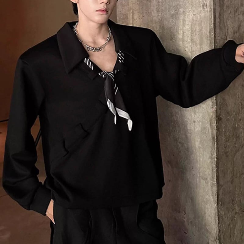 スカーフ付き 長袖 シャツ 1color MTO0484