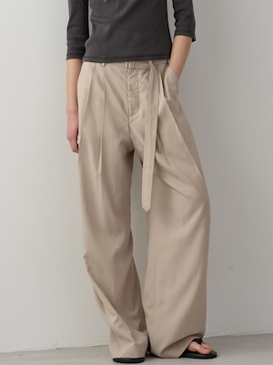 [FACADE PATTERN] Belted Two-Tuck Wide Pants_Olive Beige 正規品 韓国ブランド 韓国通販 韓国代行 韓国ファッション ファサード パターン 日本 店舗
