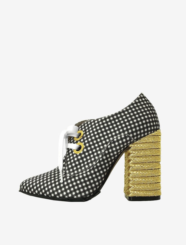 N°21 GINGHAM CHECK SHOES CHUNKY HEELS