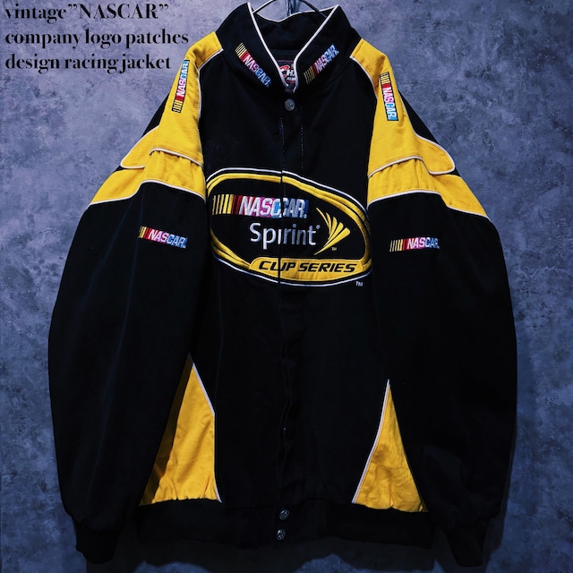 【 doppio】vintage”NASCAR”company logo patches design racing jacket