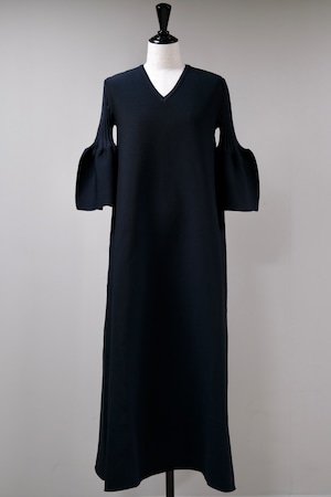 【CFCL】POTTERY SHORT BELL SLEEVE FLARE DRESS - black -