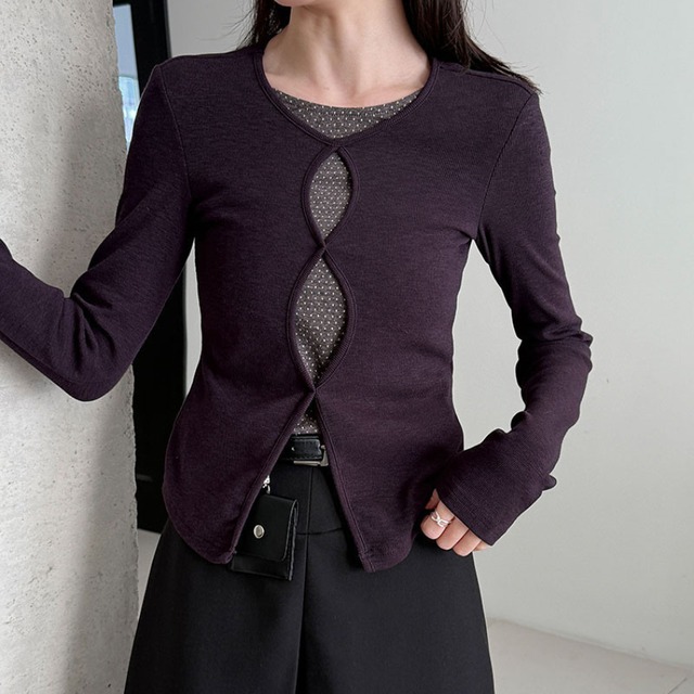 layered-look dot top　J00517