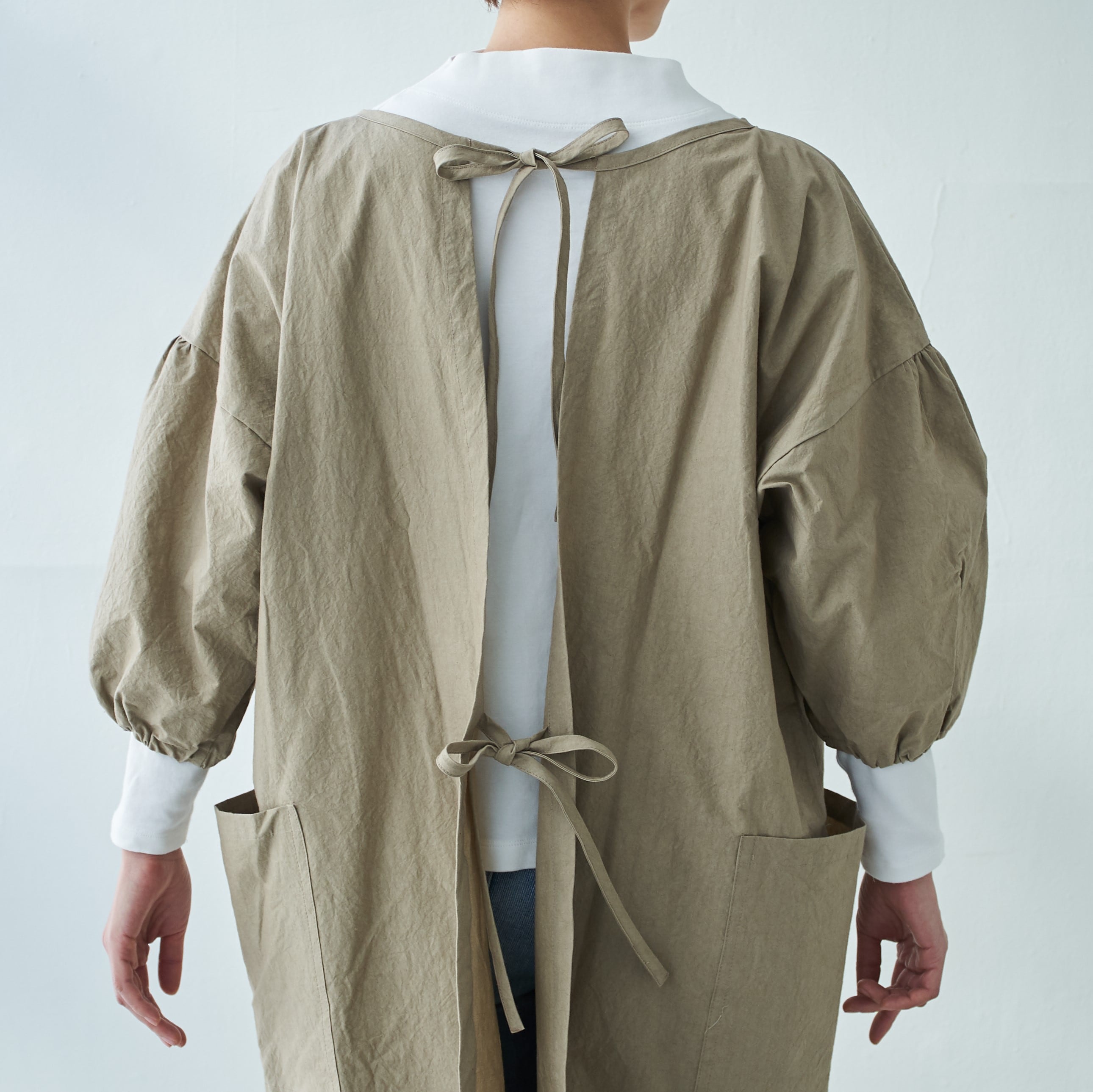エプロンコート apron coat / コットン cotton / black・beige・white
