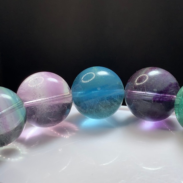 希少な大玉！前後約17.5~18mm 大玉フローライト ブレスレット