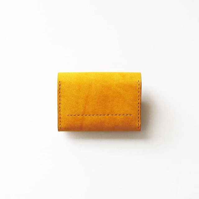 カードがたくさん入る ミニ財布 【 イエロー 】 ブランド メンズ レディース おすすめ クレジット Suica コンパクト レザー 革 ハンドメイド 手縫い