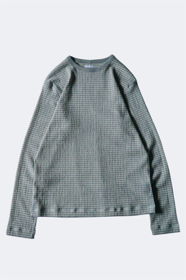 TANAKA 【LONG SLEEVE TEE - BLUE GINGHAM-】
