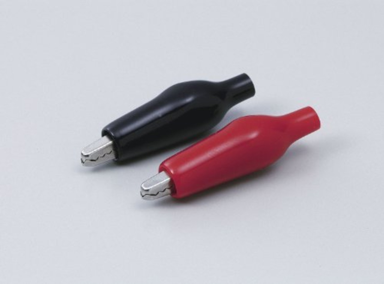 エルパ (ELPA) シールドクリップ 配線 金具 ワニ口クリップ 小 レッド ブラック 各1個入 PU-29NH