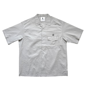 8G DOTAIR COOLMAX SUCKER OPEN COLLAR SHIRT -LIGHT GRAY-