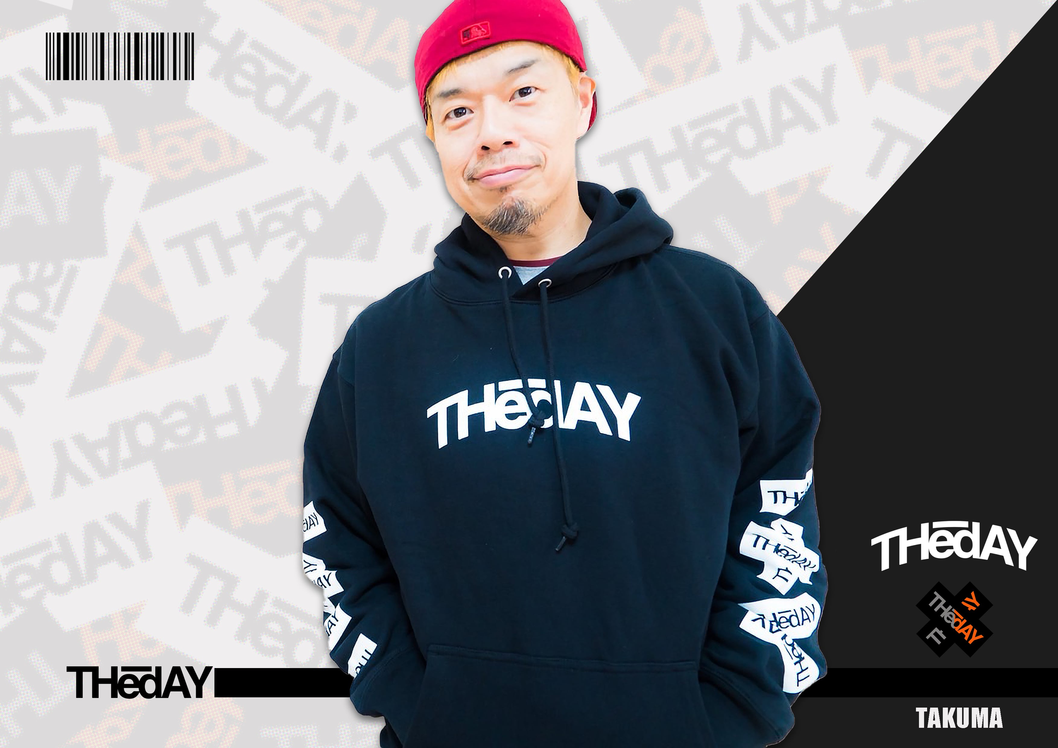 THedAY CROSS STICKER HOODIE (TAKUMA×THedAY)