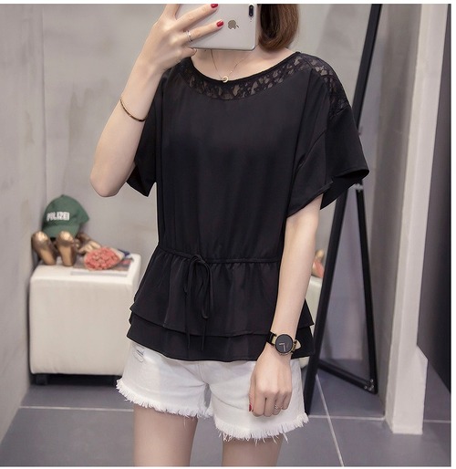 【大きいサイズL-4XL】【春夏新作】ファッション/人気トップス♪ブラック/ホワイト2色展開◆【serts-157767】