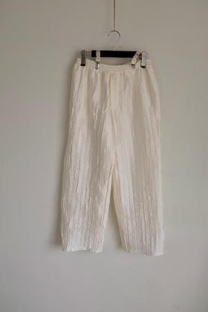 [CURRENTAGE] FRILL PLEATS SUSPENDER PANTS white