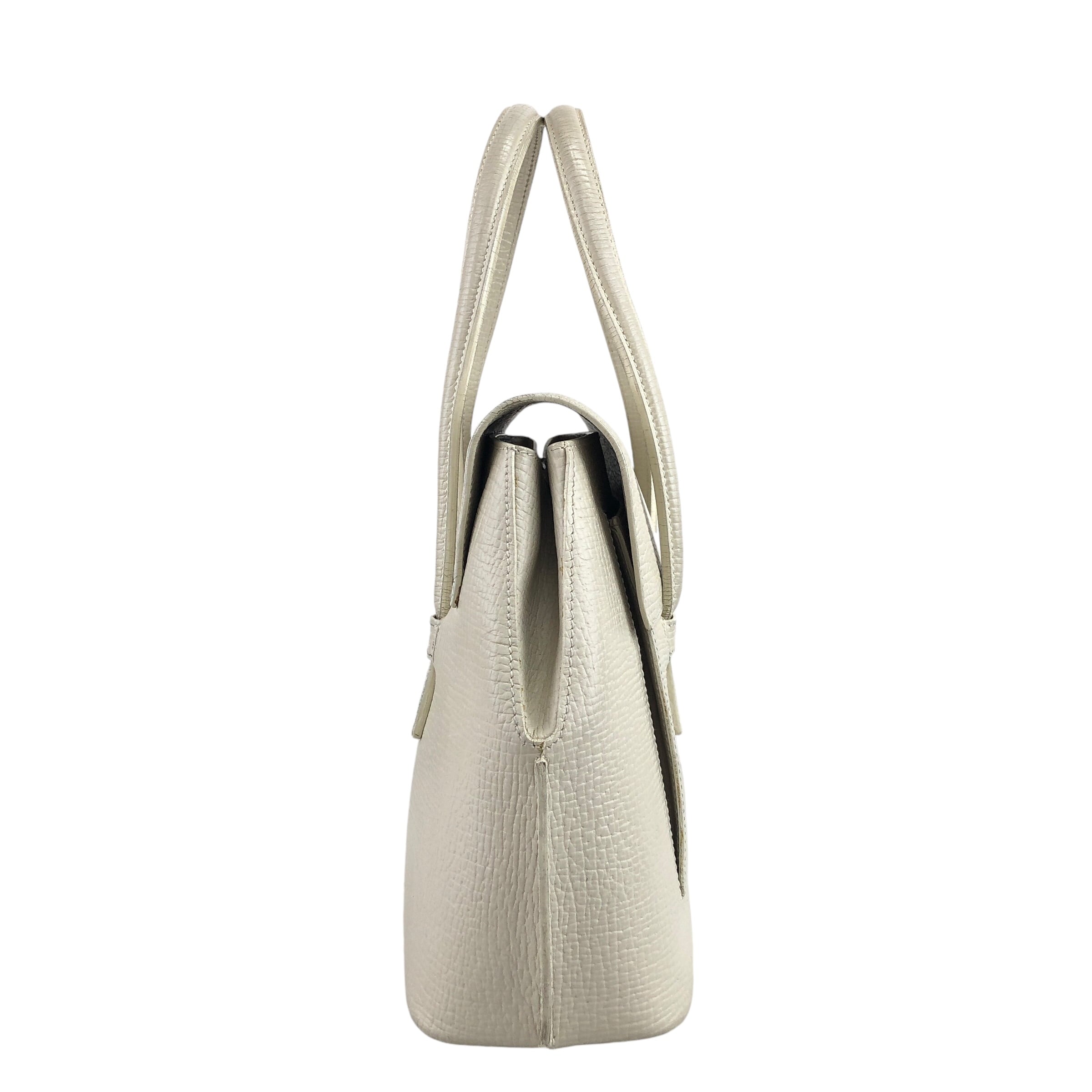 LOEWE ロエベ ハンドバッグ ホワイト ロゴ レザー vintage