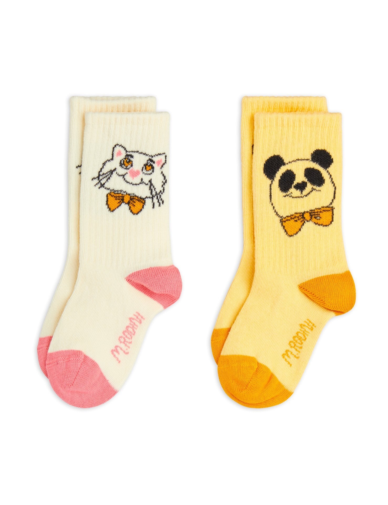 【25AW】minirodini(ミニロディー二)Cat&panda 2pack socks(13-15/16-19/20-23/24-27/28-31/32-35)靴下 ソックス ねこ パンダ