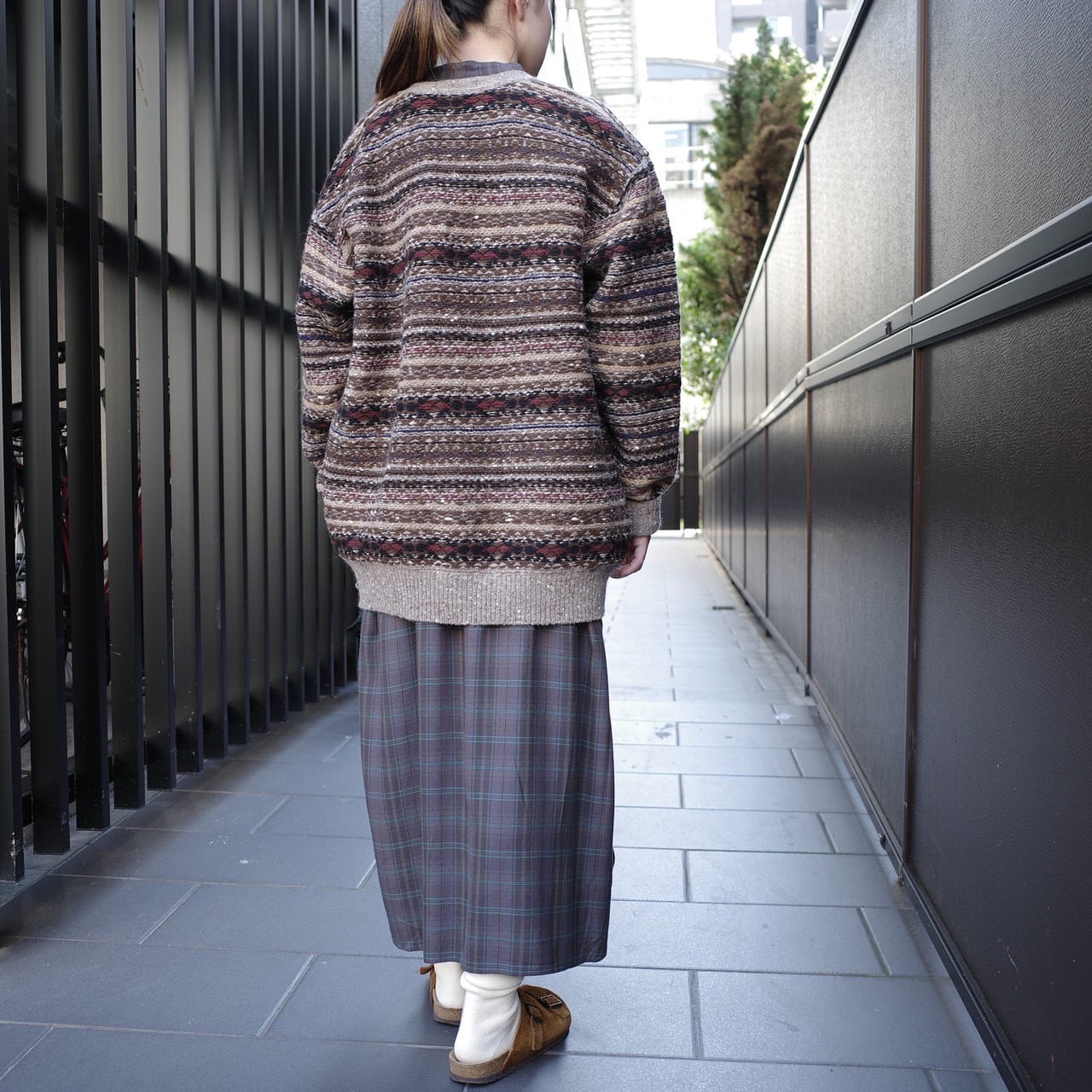 LENO(リノ)JACQUARD KNIT CARDIGAN MULTI BORDER | Debby