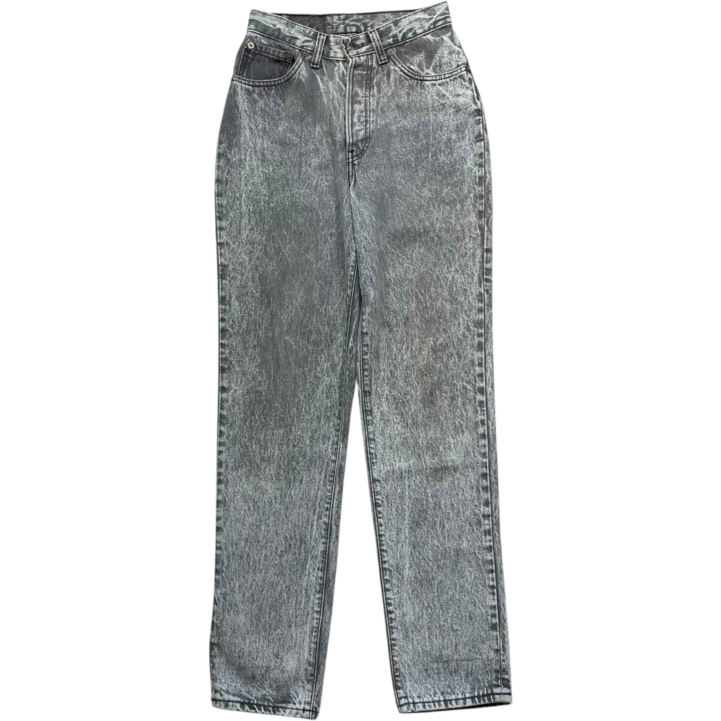 《実寸 W24L29》 Levi's リーバイス 501 先染めブラック ケミカルウォッシュ ストレート USA製 90年代 vintage no.8661