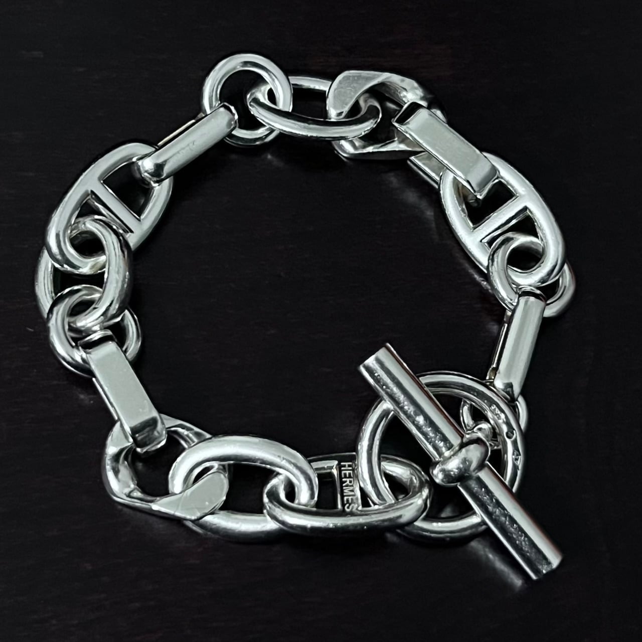 HERMES Alea Bracelet PM Sterling Silver LG Size | エルメス アレア