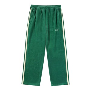 【UNKNOWN LONDON】GREEN VELOUR TRACK PANTS