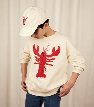 入荷済【23AW】minirodini(ミニロディーニ) Lobster sweatshirt white  スウェット　ロブスター