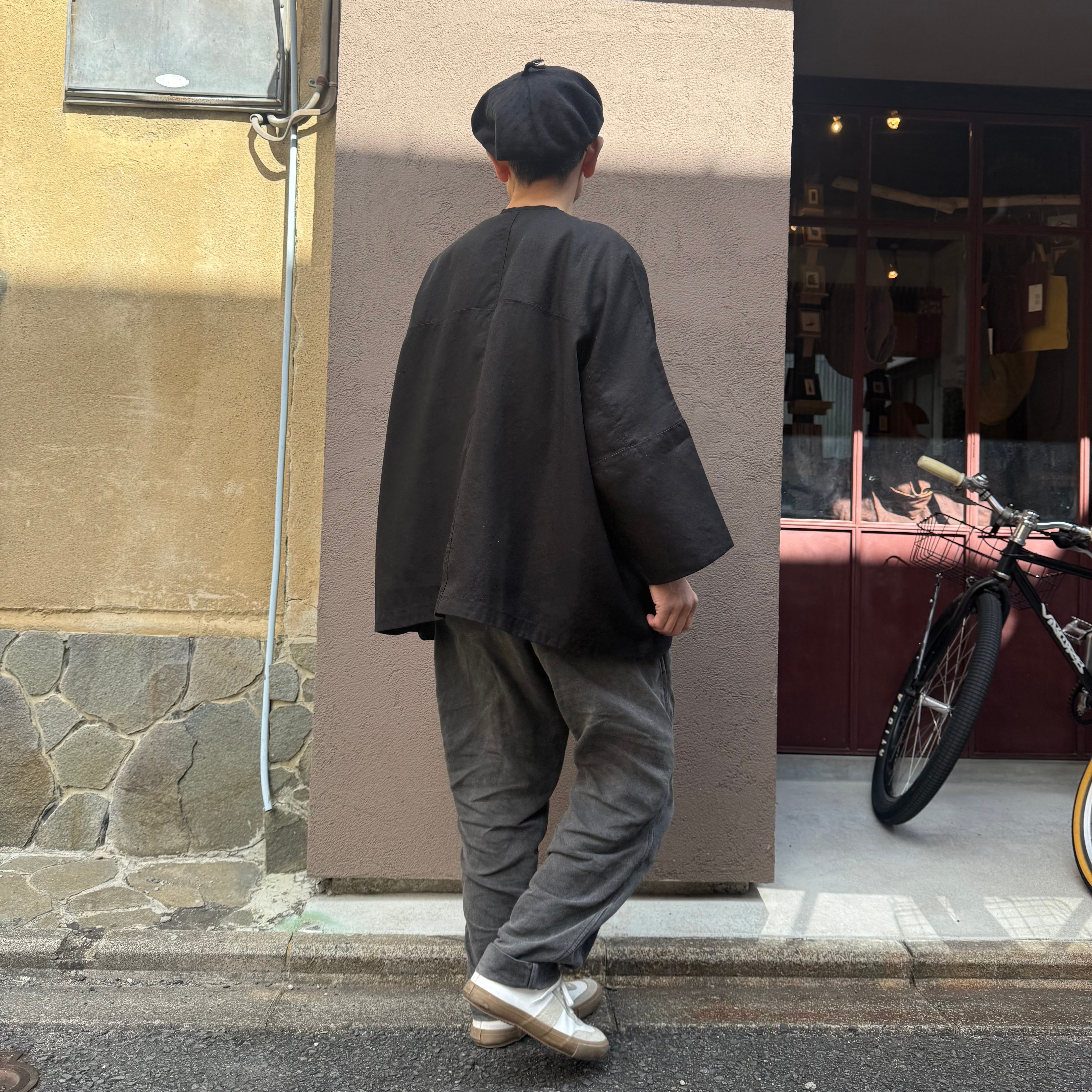 MITTAN JK-68 さざ波大麻ワイドジャケット 黒 | Routes*Roots