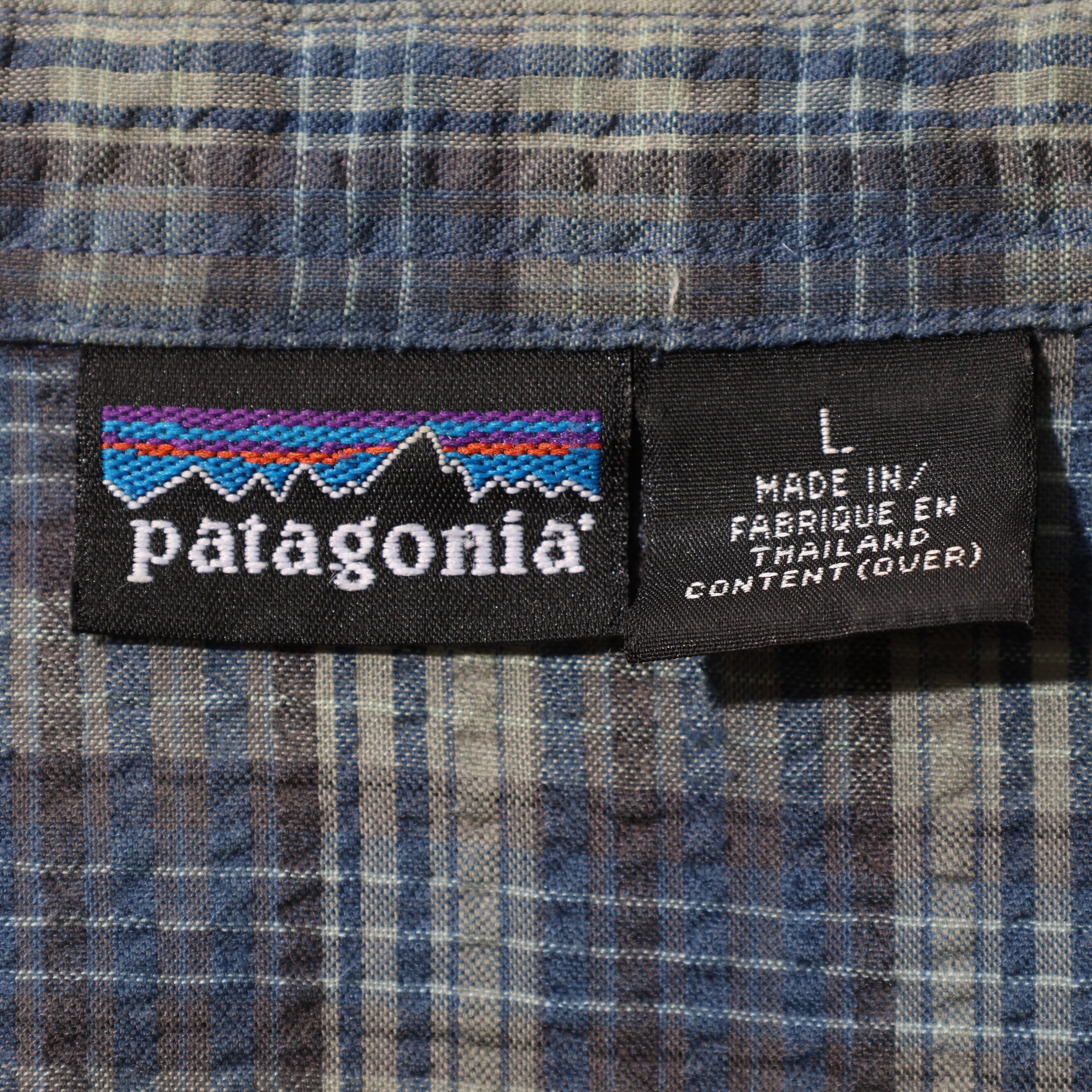 【好配色】patagoniaパッカーウェア Ｌ 半袖シャツ ネイビー　即出荷 好配色】patagoniaパッカーウェア L 半袖シャツ ネイビー 即