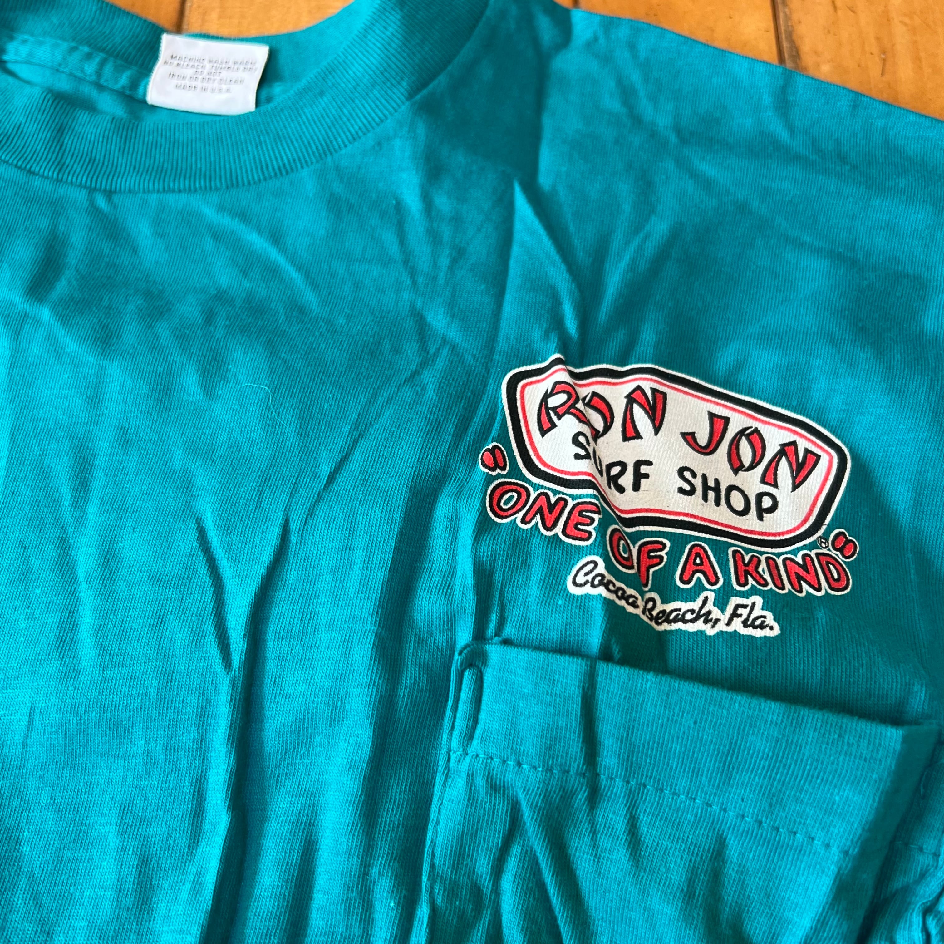 80s 1989 USA製 hanesタグ Ron Jon tシャツ ポケT 昔