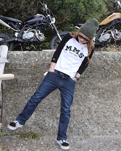 MMS RAGLAN! 3/4 SLEEVE /ホワイトxブラック