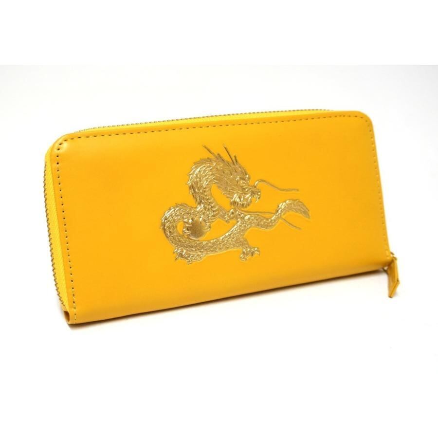 101445皇帝龍18金ラウンド財布(イエロー) | takasago | 東京柴又革