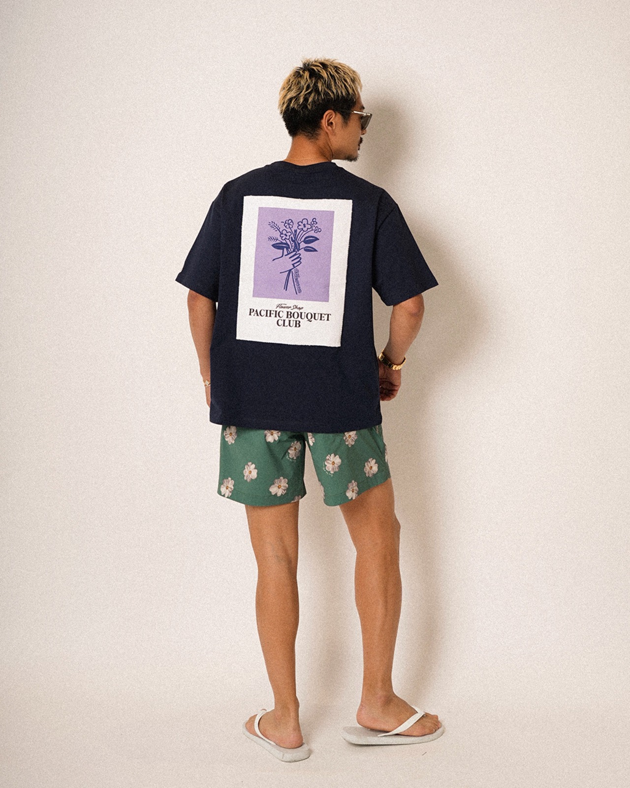 【#Re:room】BOUQUET BACK PRINT COLOR T-SHIRTS［REC895］