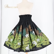 フラダンス 衣装 パウスカート ブラック系 MMJ 日本製 ティアレ柄 ハワイアンプリント柄 アロハ フラ ダンス レッスン 練習 シングル スカート かわいい おしゃれ 上品 大人っぽい ホワイト系 ブラウン系 グリーン系 黒 白 茶 緑 黄緑 アロハシャツ フラダンス用衣装 春夏用 レディース カジュアルスタイル 植物柄 ハワイアンスタイル おしゃれカジュアル