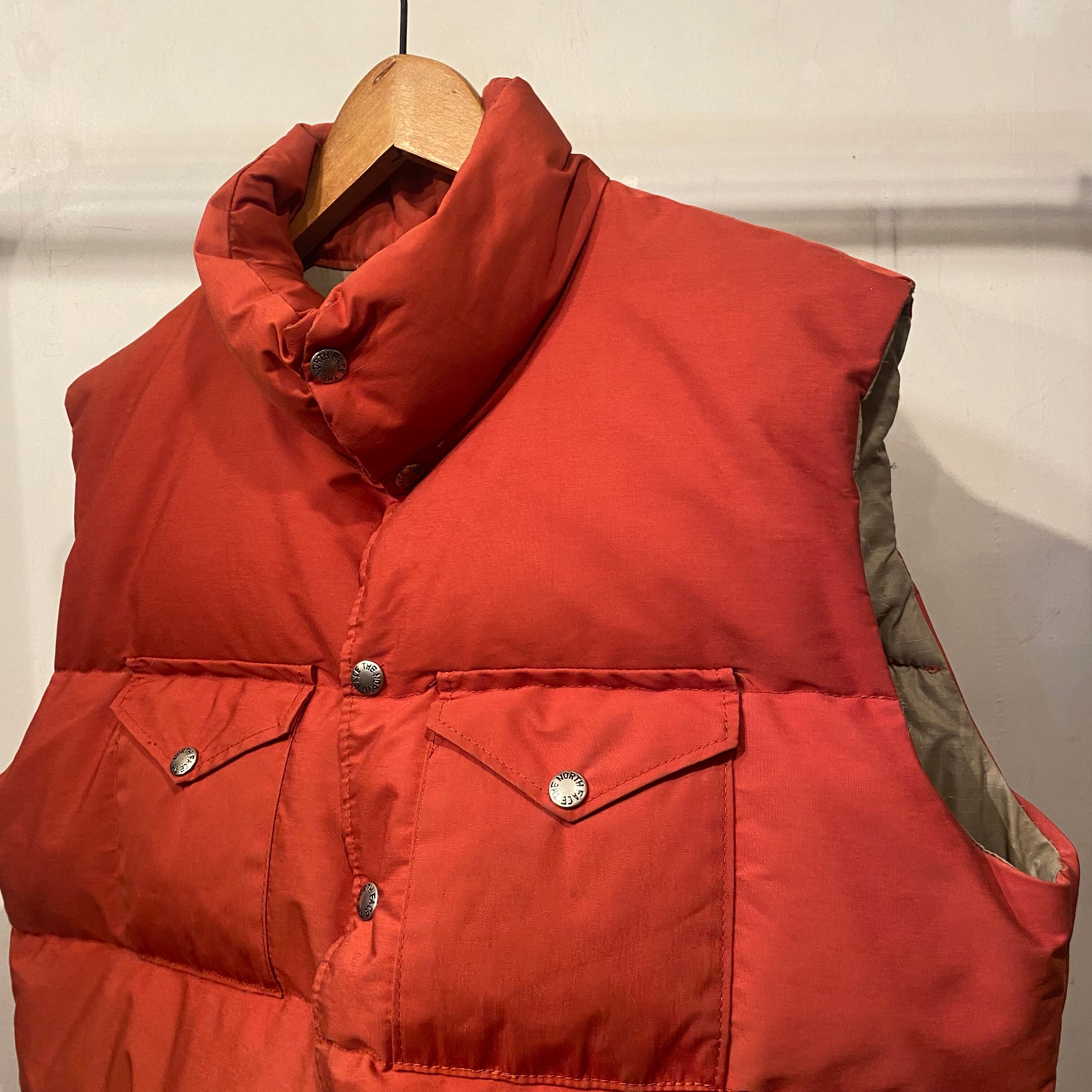 80's THE NORTH FACE ダウンベスト L 茶タグ ビンテージ