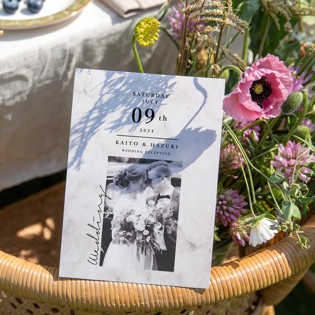 プロフィールブック151円/部【大理石】│二つ折り席次表