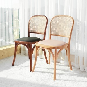 bent wood rattan chair (cushion) 2colors / 曲げ木 ラタン チェア ダイニング 椅子 韓国 北欧 インテリア 雑貨