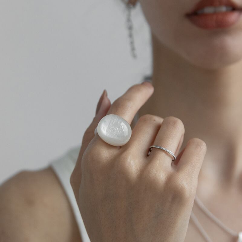 ネコポス便】リング 指輪 アクリル ぷっくりリング ドロップリング