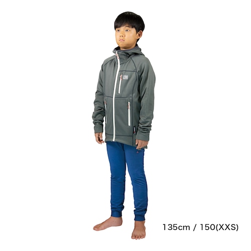 Kids 130 / UN3100 Mid weight fleece hoody / Charcoal