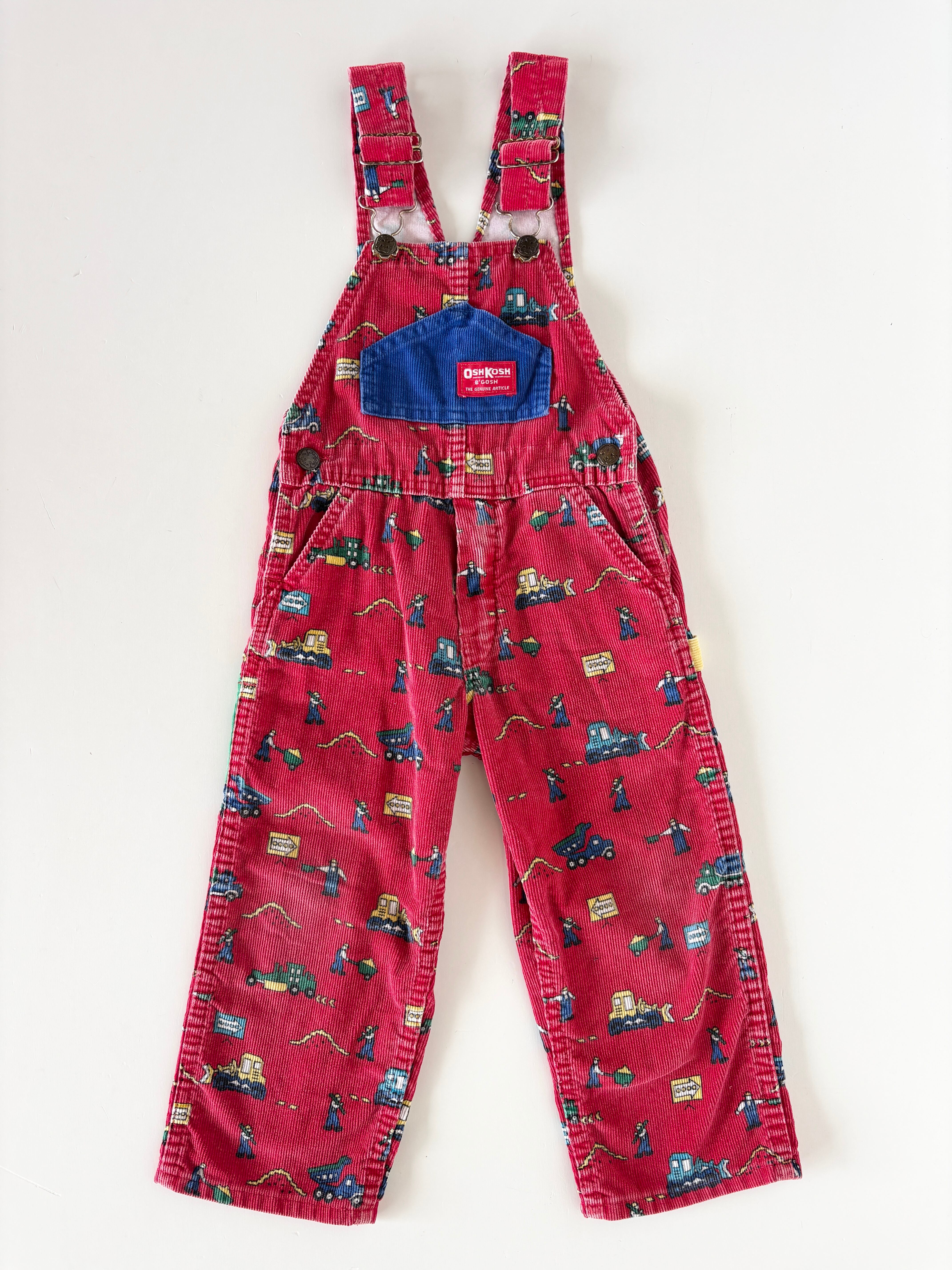 【4 toddler・vintage 】USA製 OshKoshコーデュロイオーバーオール