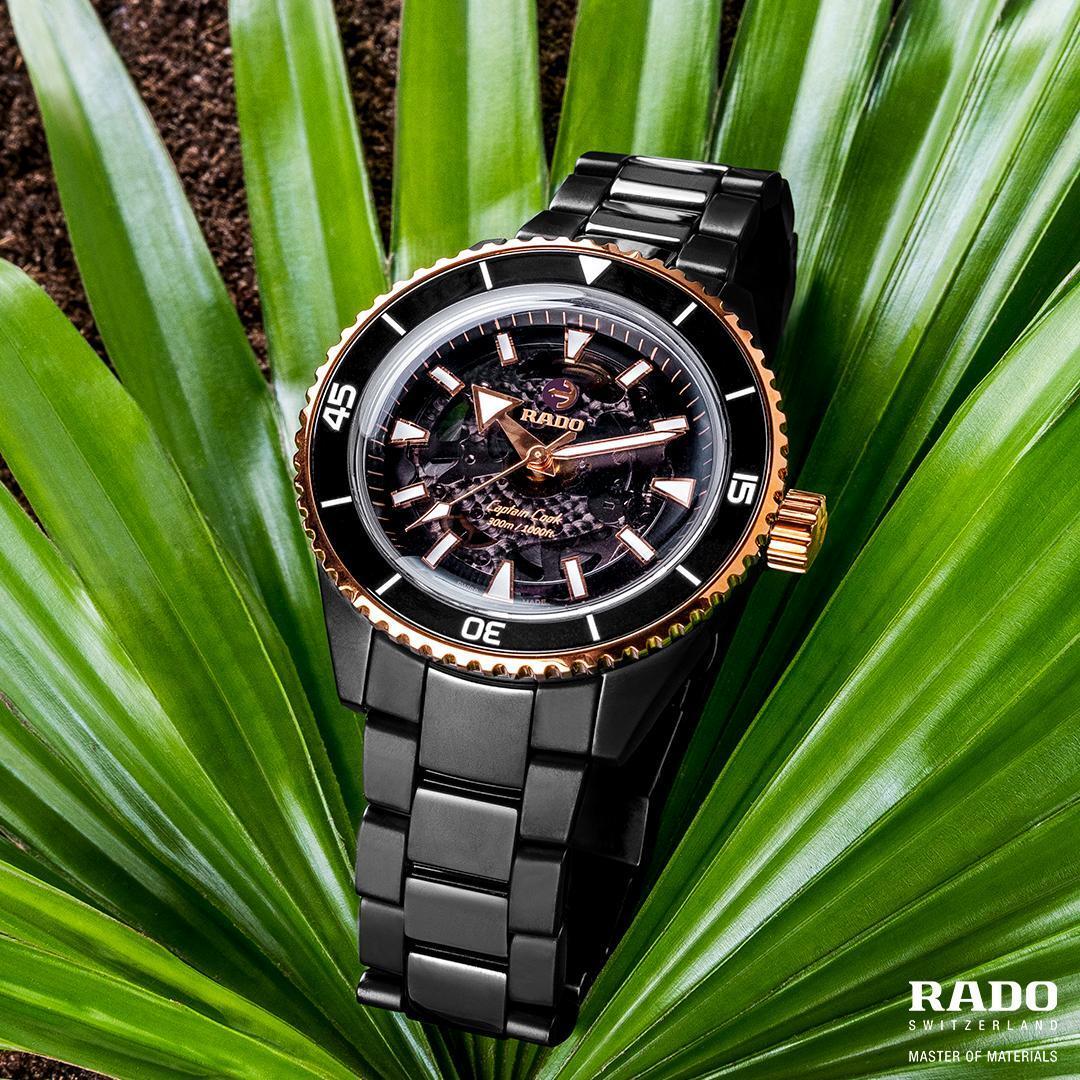 【RADO ラドー】Captain Cook High-Tech Ceramic キャプテンクック ハイテクセラミック（ブラック×ゴールド）／国内正規品 腕時計