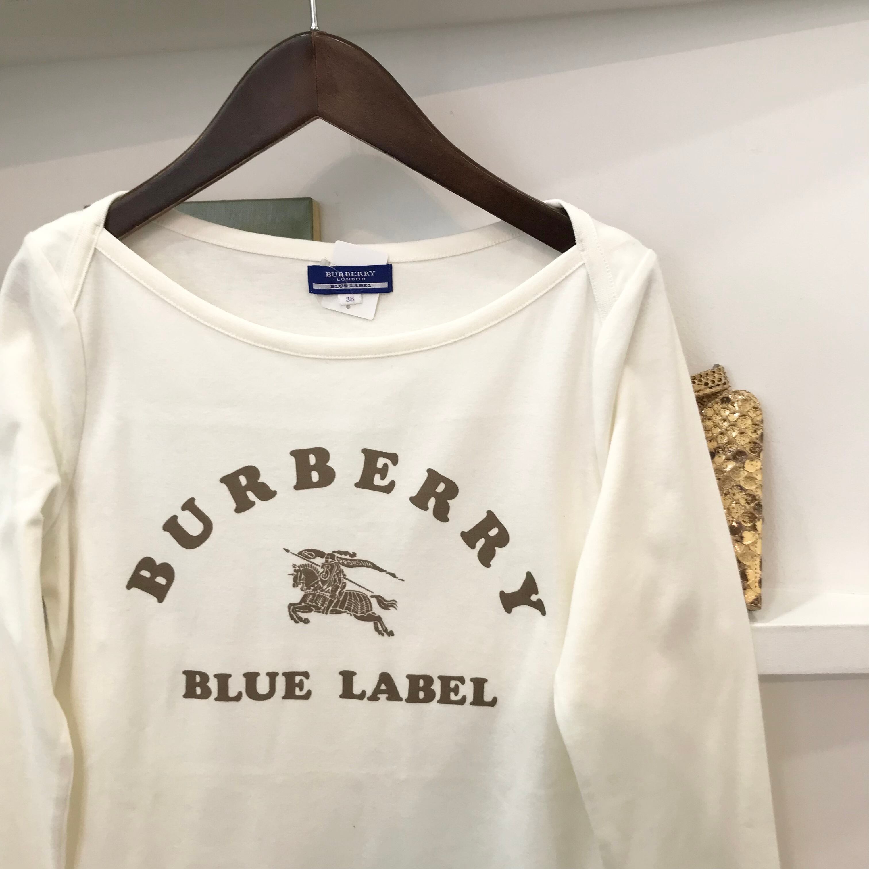 Burberry/longT-shirt/White/サイズ38/ロンT/バーバリー/カジュアル